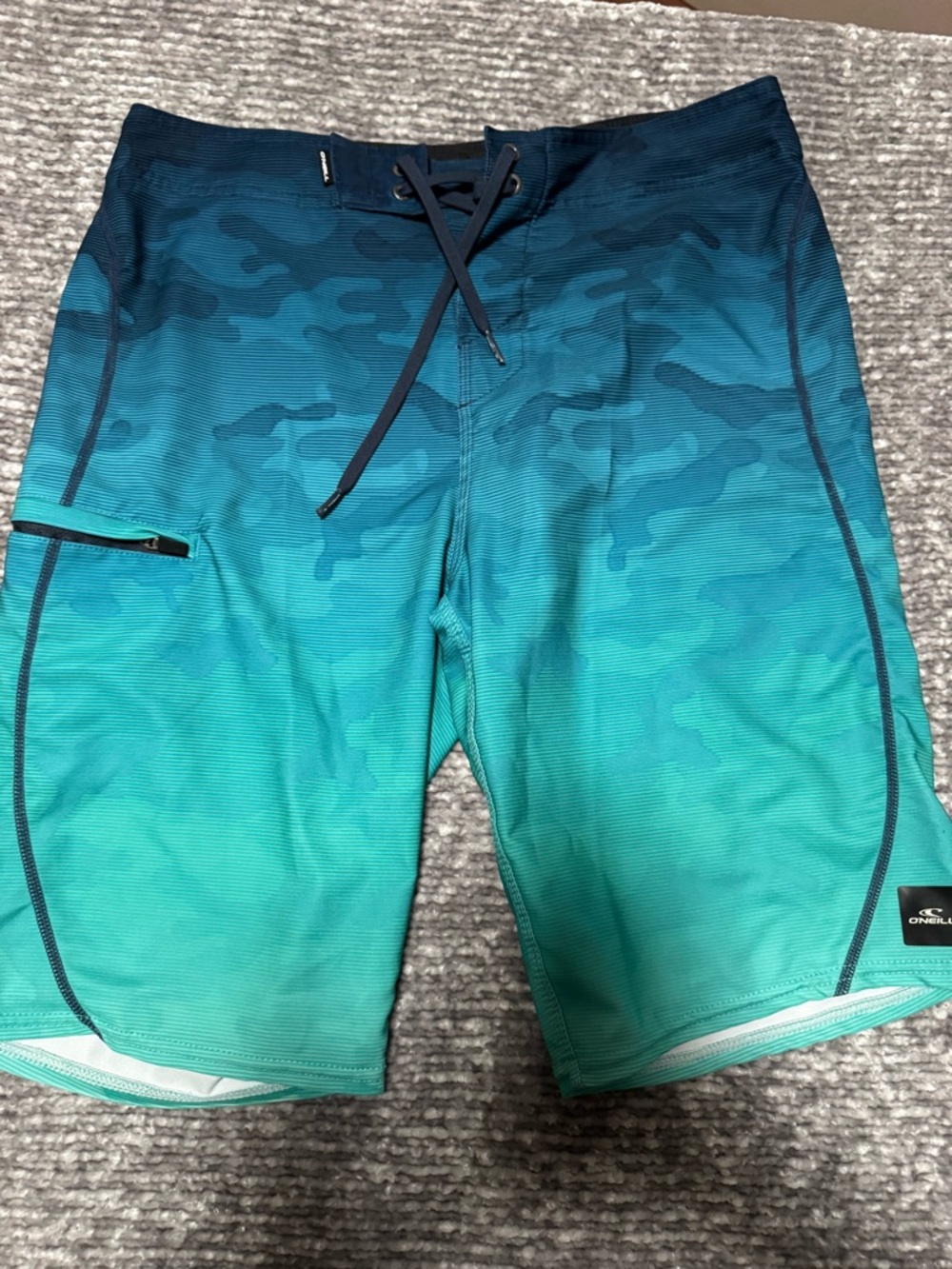 O'Neill Teal to Navy Gradient Camo Board Shorts